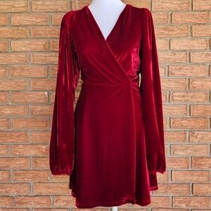 Altar’d State Orabella Burgundy Velvet Dress
